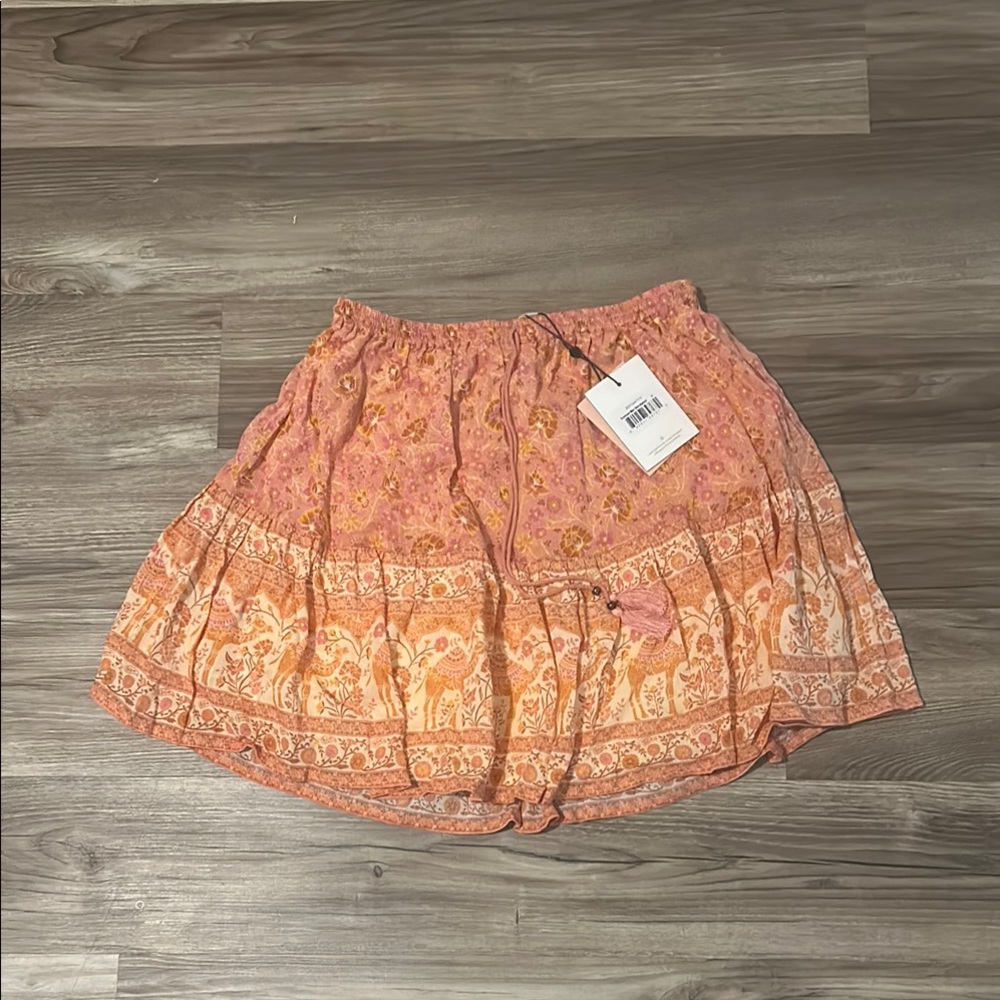 Spell Pink and Orange Mini Skirt